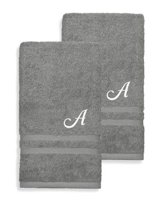 Linum Home Textiles Denzi 2Pc Monogrammed Hand Towel Set