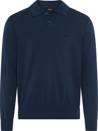 Boss Orange by Hugo Boss Polokragenpullover BOSS ORANGE Asac, Herren, Gr. XXL, open blau464, Strick, Obermaterial: 85% Baumwolle, 15% Kapok, regular fit h&uuml;ftlang, V-Ausschnitt