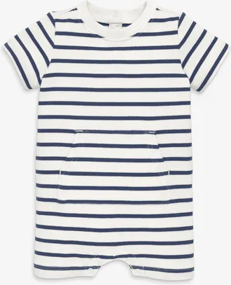 primary Baby Sweatshort Shortie in Sunwashed Navy Ivory Stripe at Nordstrom, Size 18-24M