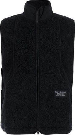 Pas Normal Studios Off-Race Pile Fleece Vest - Heren - Bodywarmers - Zwart - XL - Polyester - Fitness
