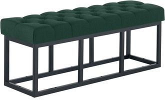 Clp Banco con patas de metal y asiento en tela verde