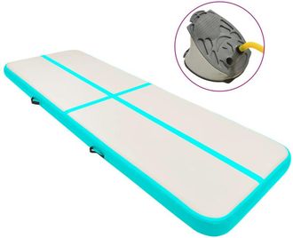 vidaXL Esterilla Inflable De Gimnasia Con Bomba Pvc Verde 400x100x20cm Vidaxl