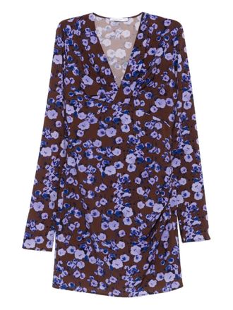 Patrizia Pepe floral-print mini dress - Brown