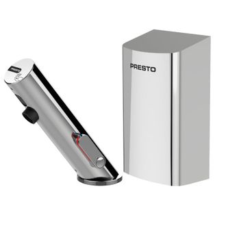 Presto Grifo Mezclador Infrarrojo Con Llave De Paso + Secador De Manos Presto Linea, Cromado