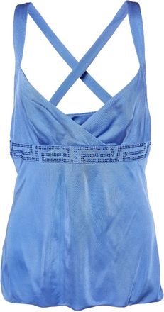 Versace rear criss-cross straps top - Blue