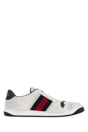 Gucci White Leather Screener Sneakers