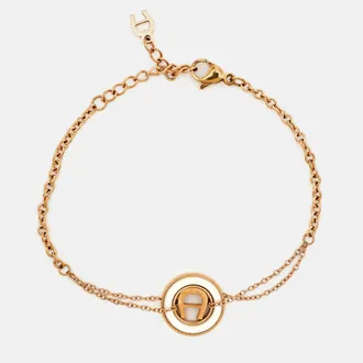 Aigner Bella Mother Of Pearl Gold Tone Bracelet