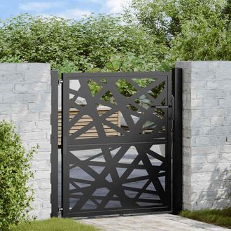 vidaXL Vidaxl Cancello Da Giardino Nero 100x100 Cm In Acciaio Design Leggero