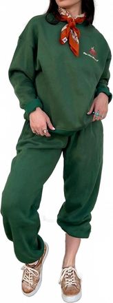 Bailey Rose See You Cowboy Sweatpants In Pine Green