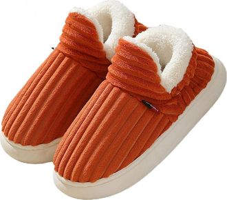 Generic Slipper Booties For Women Men Cozy, Cozy Cloud Stylish Slipper Fuzzy Plush Booties with Thick Sole Anti-Slip Comfort Design (Orange,3)