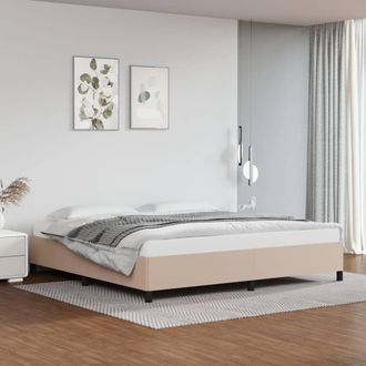 vidaXL Vidaxl - Estructura Cama Sin Colch&oacute;n Cuero Sint&eacute;tico Capuchino 200x200cm