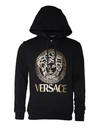 Versace Medusa Hoofdhuid Hoodie Zwart Goud