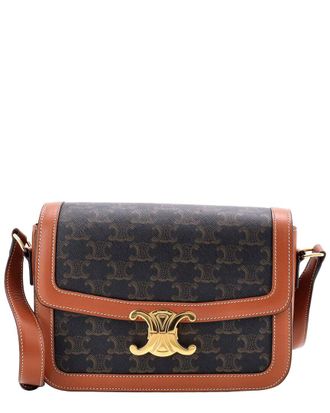 Celine Celine Triomphe Shoulder Bag Triomphe Coated Medium (Authentic Pre-Loved)