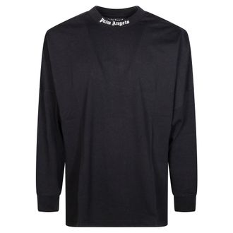 Palm Angels Long Sleeve Tops, male, Black, Size: L Classic Logo Over Tee