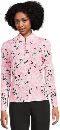 Jamie Sadock Sunsense Top Womens Pink 1/4 Zip Dreamscape Stretch GBO1033