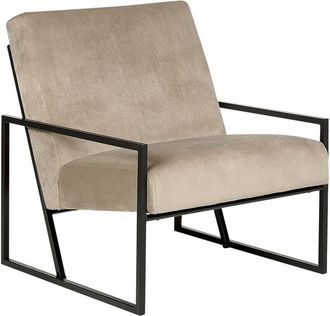 Beliani Beliani - Modern Glam Armchair Accent Chair Velvet Upholstery Black Metal Frame Taupe Delary