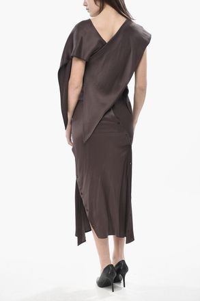 SETCHU Vestito in Satin con Dettagli Abbottonati Setchu