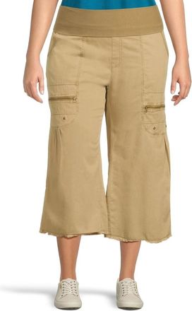 Xcvi Womens XCVI Pasqual Crop Pants Linwood Sands Linen Elastic Waist RED1197