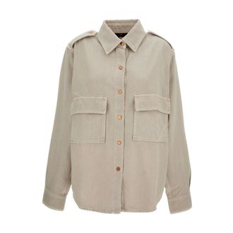 3x1 Denim Shirts, female, Beige, Size: S Kenya Denim Shirt