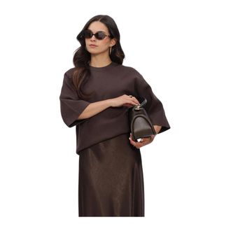 Moss Copenhagen Dames Truien vesten Mschagatha East 3/4 Pullover - Dames - Truien - Bruin - Maat: M/L Satijn