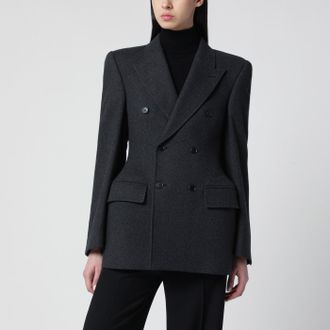 Balenciaga Grey double-breasted cashmere jacket