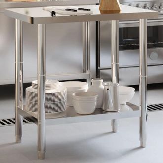 vidaXL Vidaxl - Mesa De Trabajo De Cocina Acero Inoxidable 82,5x55x85 Cm