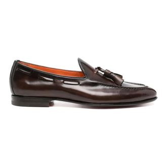 Santoni Loafers, male, Brown, Size: 9 1/2 US Patent Tassel Loafer