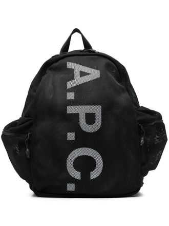 A.P.C. logo-print backpack - Black