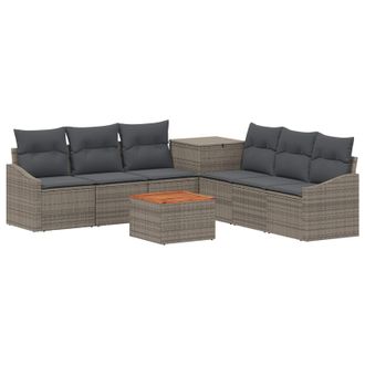 vidaXL Set Di Divani 8 Pz Grigio E Grigio Scuro Vidaxl