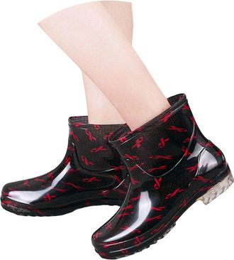 Generic Waterproof Rain Boots Knee High Wellington Rubber Chemical Resistant PVC Anti-Skid Slip On Shoe Fashion Ladies Shoes EVA Footbed Wellie for Walking Ou