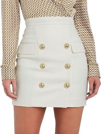 Balmain High-Waist Grain De Poudre Mini Skirt Size 36