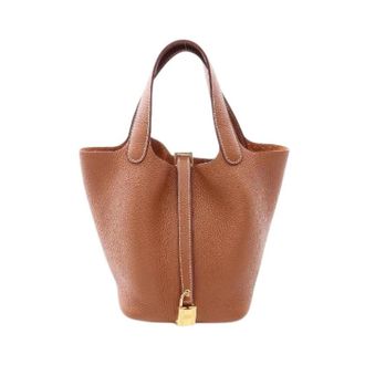 Herm&egrave;s Borsa a mano Pre-owned Picotin Lock PM in pelle Taurillon Clemence - - Pre-owned - Donna - Marrone - ONE SIZE