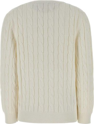 Prada Cable-Knit Cotton Sweater - White