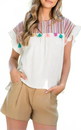 THML Clothing Glorious One Short Sleeve Top In Cream