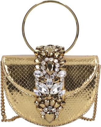 Gedebe Mini Brigitte Python Tas - Dames - Handtassen - Geel - ONE Size - Leer - Tassen