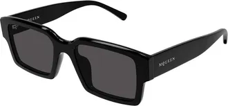 Alexander McQueen AM0579S Asian Fit 001 Mens Sunglasses Black Size 53 - Free RX Lenses - Free RX Lenses