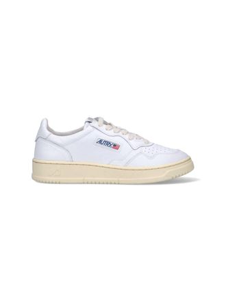 Autry White Medalist Leather Low-Top Sneakers