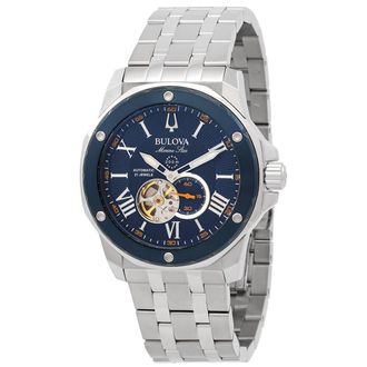 Bulova Marine Star Automatic Blue Dial Mens Watch 98A302