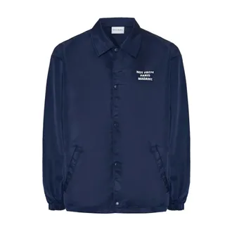Dr&ocirc;le de Monsieur Blue Shirt with Back Print - male - Drole de Monsieur - Casual Shirts - Blue - XL - Shirts