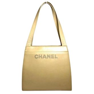 Chanel Pre-owned Shoulder Bags, female, Beige, Size: ONE SIZE Pre-owned Lambskin Shoulder Tote Bag