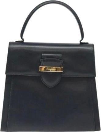 Ferragamo Pre-owned Handbags, female, Black, Size: ONE SIZE Pre-owned Leather Handbag