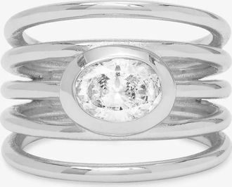 Melinda Maria Womens Shes A Boss Stacked Ring In Silver