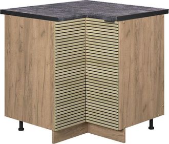 Vicco Muebles Bajos Esquineros Fame-line, Panel De Roble, 80.5 Cm, Et Antracita