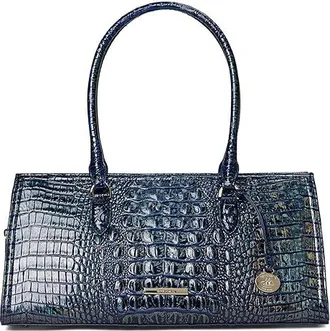 Brahmin Sophia Satchel Womens Handbags Royal Blue, Leather