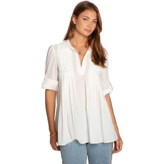 Belle & Bloom Catch Feelings Pintuck Shirt in White at Nordstrom, Size X-Small Au