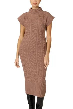 Cleobella Shana Crochet Knit Midi Dress In Woodrose