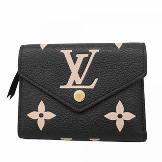 Louis Vuitton Beige Black Wallet (Tri-Fold) (Pre-Owned)