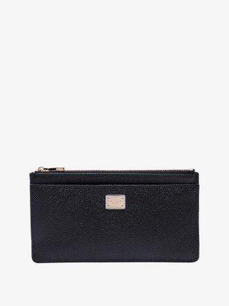 Dolce & Gabbana Portacarte in pelle martellata con etichetta in metallo - DOLCE & GABBANA - gender_Woman