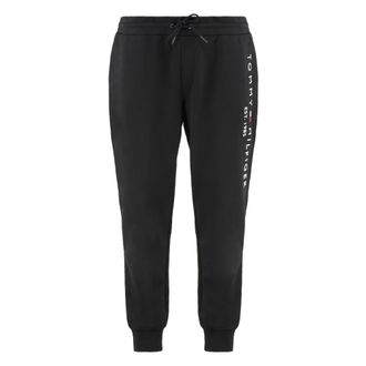 Tommy Hilfiger Sweatpants, male, Black, Size: 3XL Logo Terry Cuffed Leg Joggers