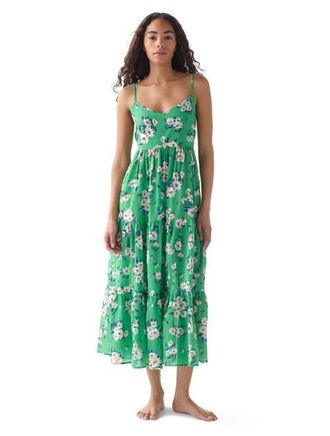 Kate Spade New York Tier Cover Up Swim Dress in Parrot Green at Nordstrom, Size X-Small